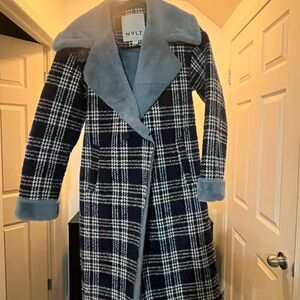 NVLT Women's Blue Plaid Coat